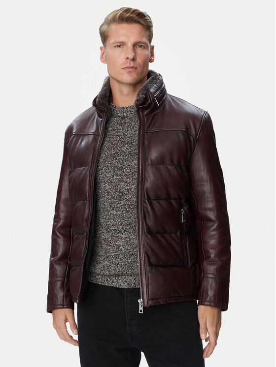 Milestone Milestone Шкіряна куртка Kilian  631055 21590 Бордовий Regular Fit