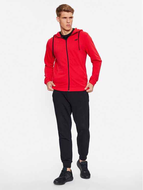 4F 4F Majica dugih rukava 4FAW23TSWSM695 Crvena Regular Fit