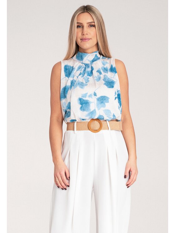 FIGL FIGL Blúzka M1143 Modrá Regular Fit