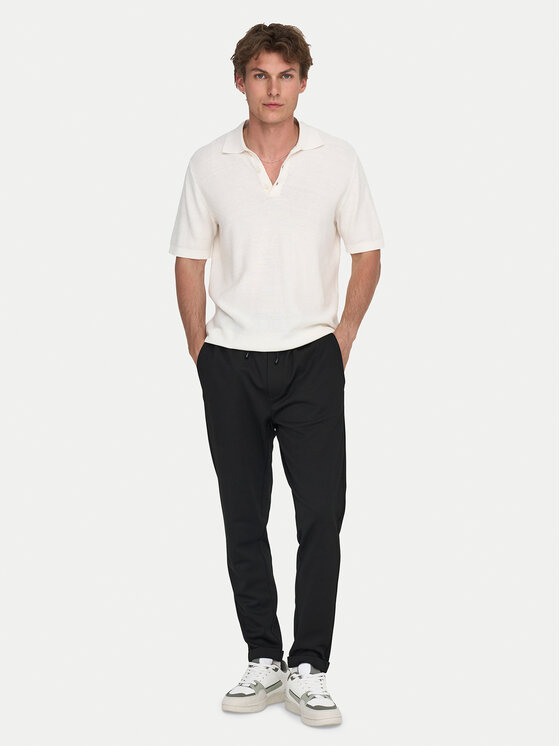 Only & Sons Only & Sons Pantaloni di tessuto Linus 22029924 Nero Tapered Fit