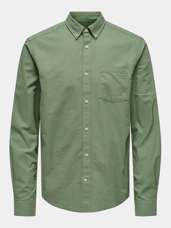 Only & Sons Only & Sons Marškiniai Neil 22019669 Žalia Slim Fit