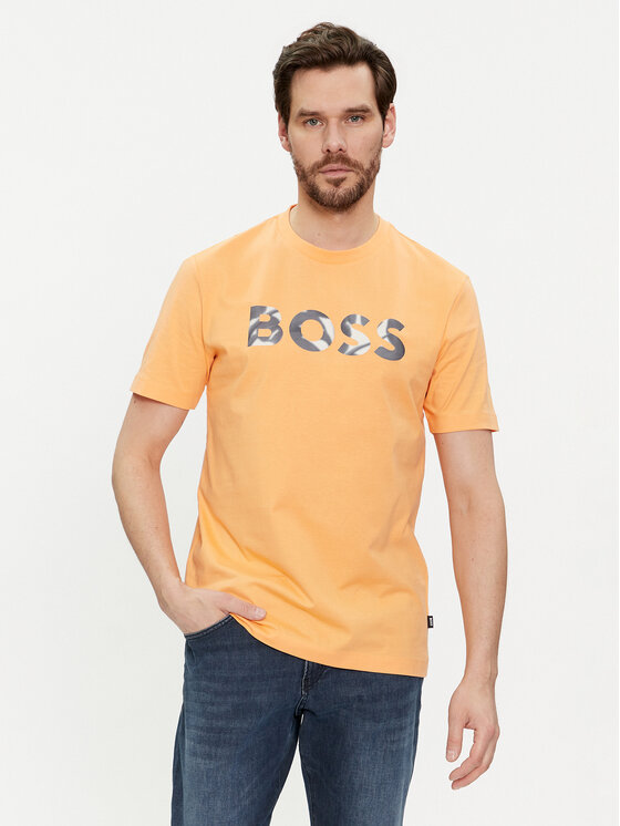 Boss Majica Thompson 15 50513382 Oranžna Regular Fit