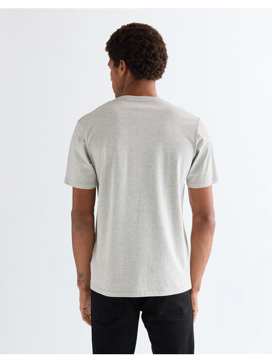 Wrangler Wrangler T-Shirt EMBROIDERY TEE Szary Regular Fit