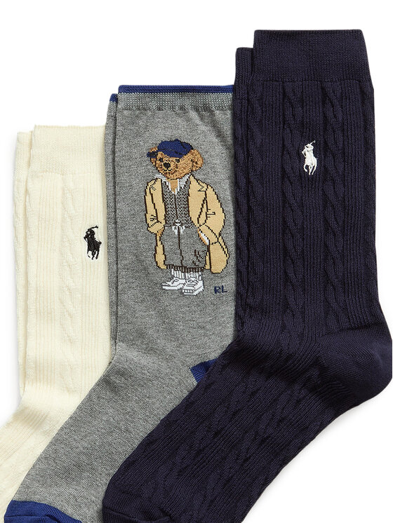 Polo Ralph Lauren Polo Ralph Lauren Set 3 parov ženskih visokih nogavic 455982948001 Pisana