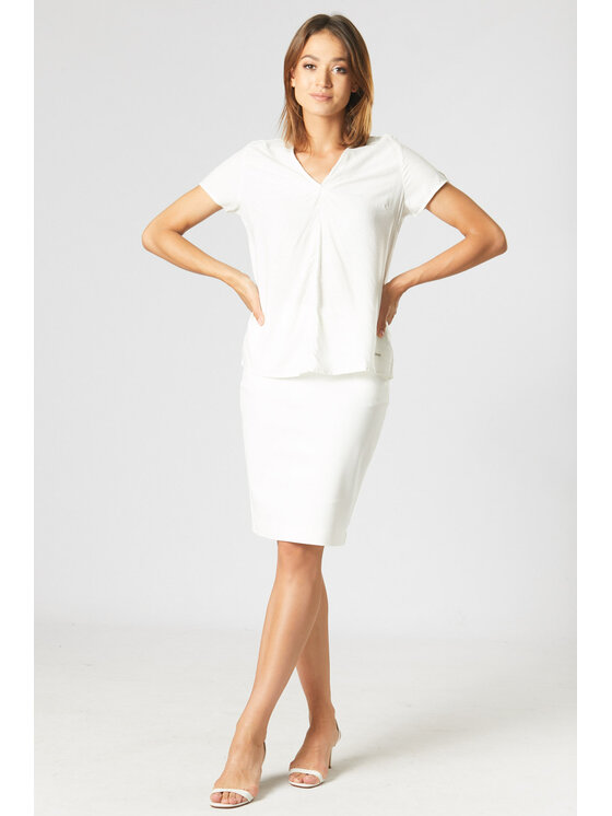 QUIOSQUE QUIOSQUE Blúzka LIGHT SHIRT Écru Regular Fit