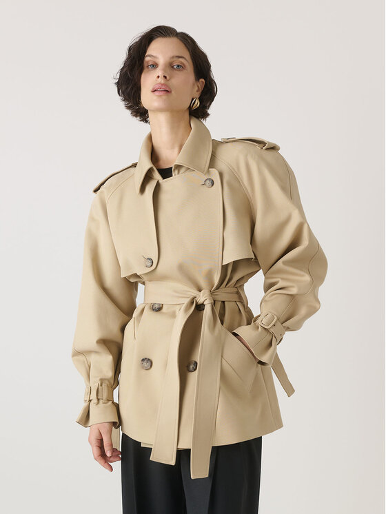 La Mania La Mania Trenčkot PORTER Béžová Classic Fit