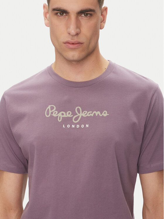 Pepe Jeans Pepe Jeans T-Shirt Eggo N PM508208 Fioletowy Regular Fit