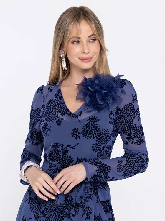 LIDIA KALITA LIDIA KALITA Sukienka koktajlowa Veneto Granatowy Flare Fit
