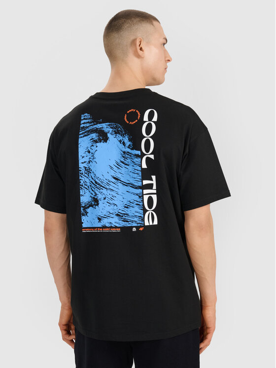 4F 4F T-Shirt CHILLY WAVES Czarny Oversize