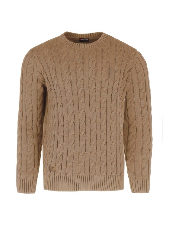 Volcano Volcano Sweter S-ROBY Beżowy Regular Fit