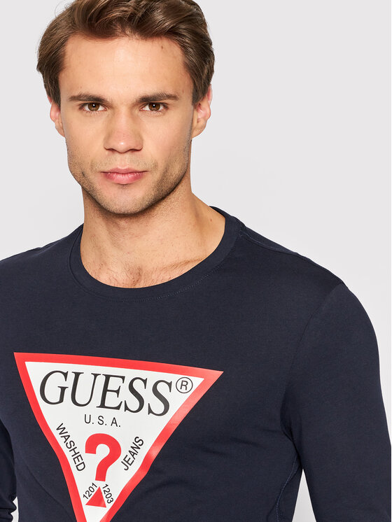 Guess Guess Тениска с дълъг ръкав M2YI31 I3Z11 Тъмносин Slim Fit