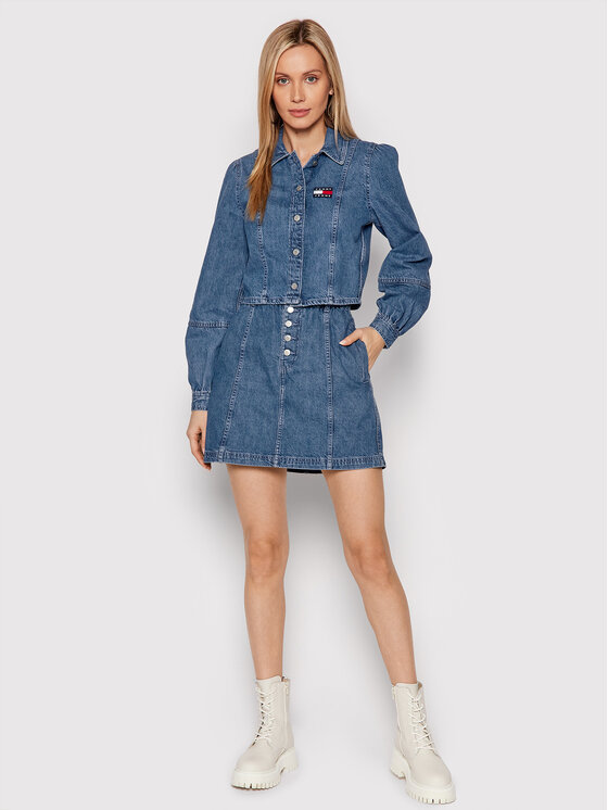 Tommy Jeans Tommy Jeans Gonna di jeans Badge Skirt DW0DW11906 Blu scuro Regular Fit
