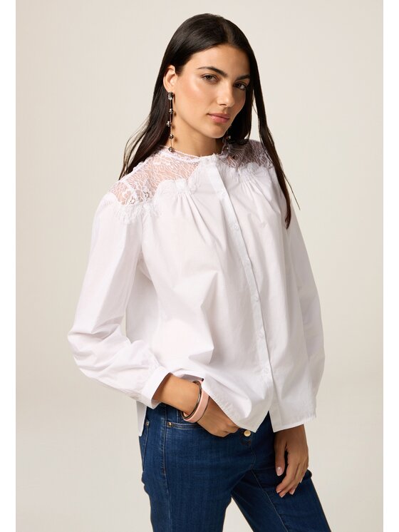 Oltre Oltre Blusa 5130R003040N011 Bianco Regular Fit