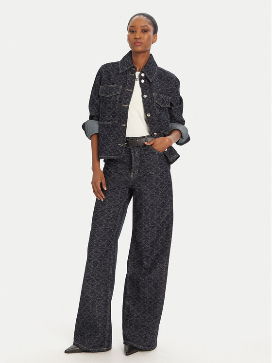 HUGO HUGO Jeans hlače 50541522 Mornarsko modra Wide Leg