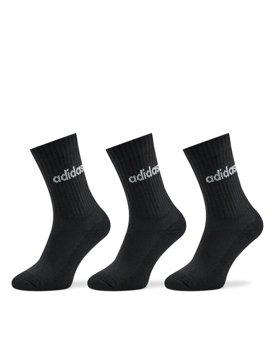Șosete Înalte Unisex adidas Linear Crew Cushioned Socks 3 Pairs IC1301 Negru