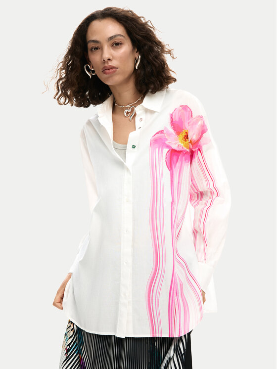 Desigual Desigual Camicia Gloss 26SWCW18 Bianco Regular Fit
