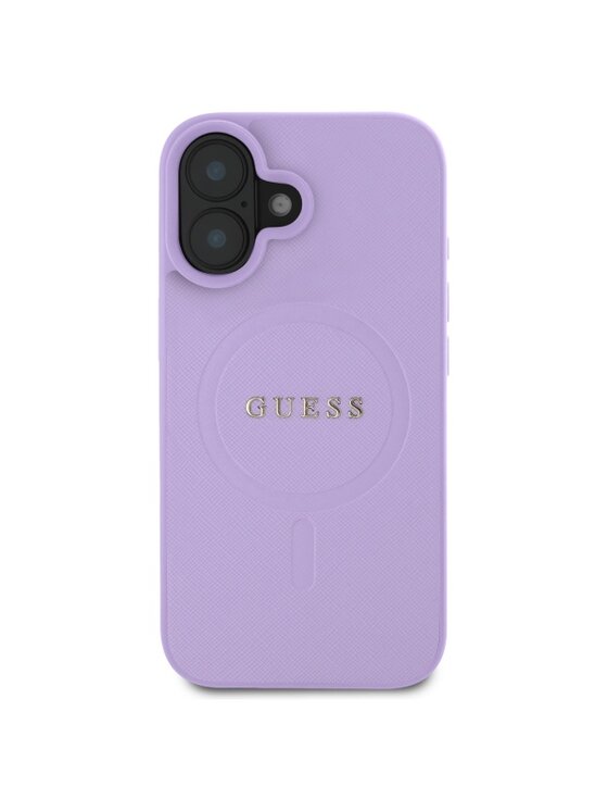 Guess Guess Etui na telefon Saffiano MagSafe Fioletowy