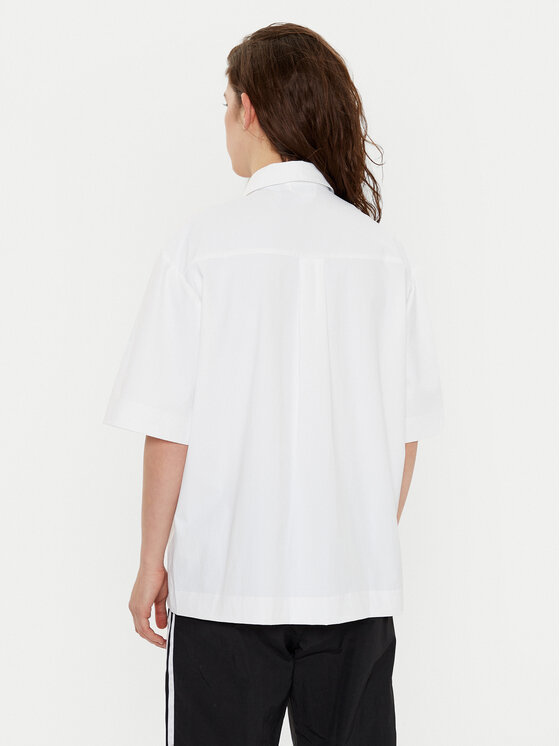 adidas adidas Πουκάμισο Essentials Ripstop JD1504 Λευκό Loose Fit