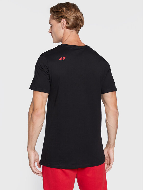 4F 4F T-Shirt H4Z22-TSM354 Czarny Regular Fit