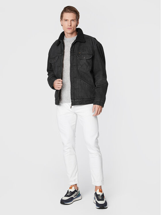 Wrangler Wrangler Τζιν μπουφάν Antifit Sherpa W4727029P 112321160 Μαύρο Relaxed Fit
