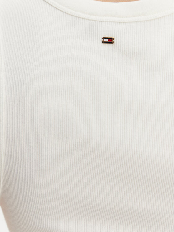 Tommy Hilfiger Tommy Hilfiger Top Henley WW0WW43920 Alb Slim Fit