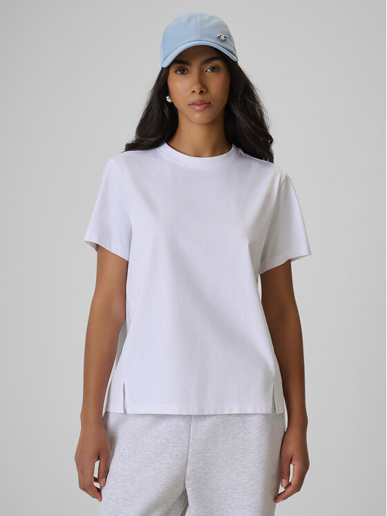 4F 4F T-Shirt ESSENTIAL Biały Regular Fit