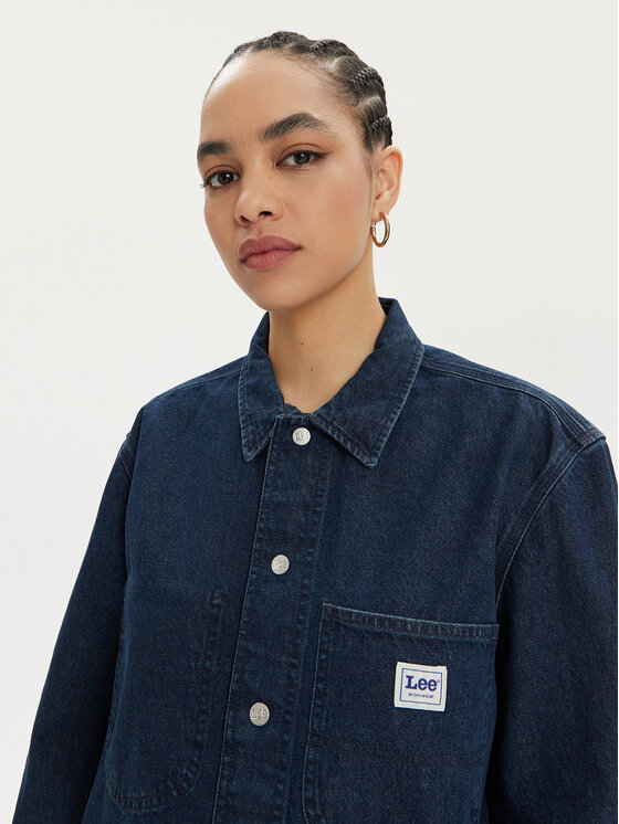 Lee Lee džinsiniai marškiniai Workwear 112349344 Tamsiai mėlyna Loose Fit