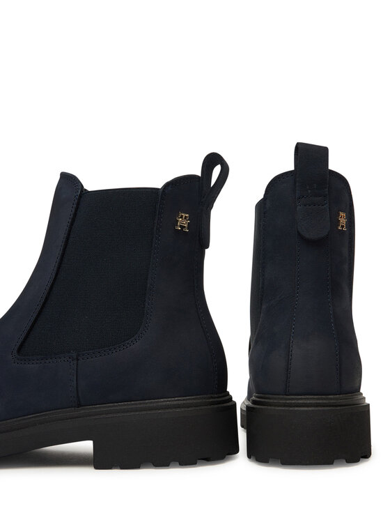 Tommy Hilfiger Tommy Hilfiger Klassische Stiefeletten Nubuck Cleated FW0FW09041 Dunkelblau