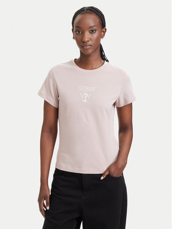 Guess Tricou V4YI21 KCDH1 Roz Regular Fit