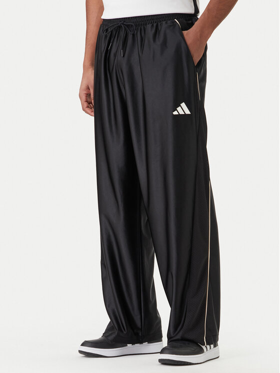 adidas Pantaloni trening Stadium Shiny JZ6848 Negru Loose Fit