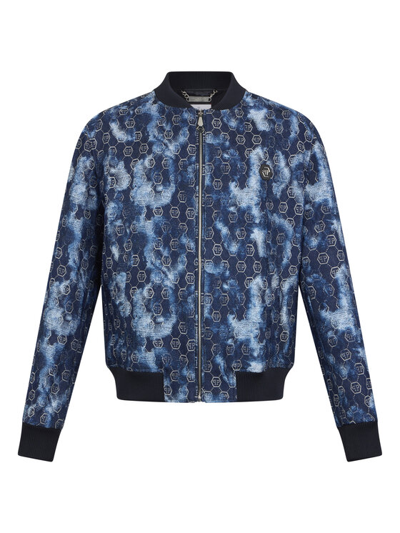 PHILIPP PLEIN PHILIPP PLEIN Kurtka bomber 29923 Granatowy Regular Fit