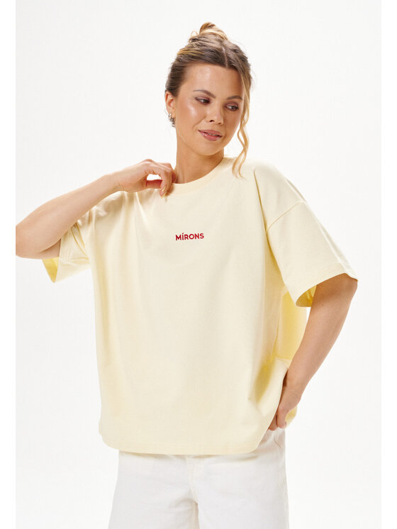 Mirons Mirons T-Shirt Print Beżowy Regular Fit