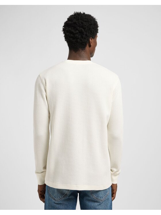 Lee Lee T-Shirt LS WAFFLE Biały Regular Fit