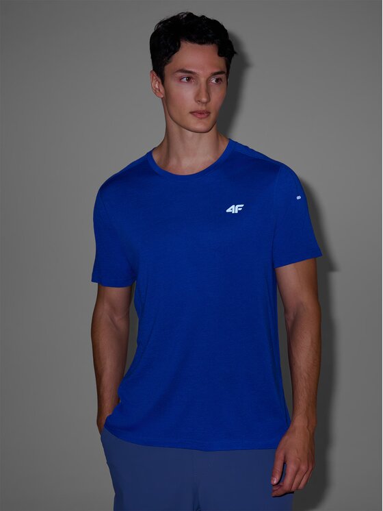 4F 4F Funkčné tričko 4FWSS25TFTSM1268-36S Modrá Regular Fit
