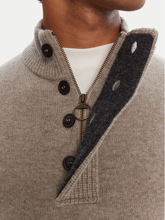 Barbour Barbour Sweter Patch Half Zip MKN0585ST51 Beżowy Regular Fit