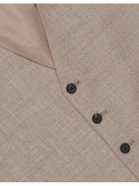 Borgio Borgio Kamizelka garniturowa zimone Beżowy Slim Fit