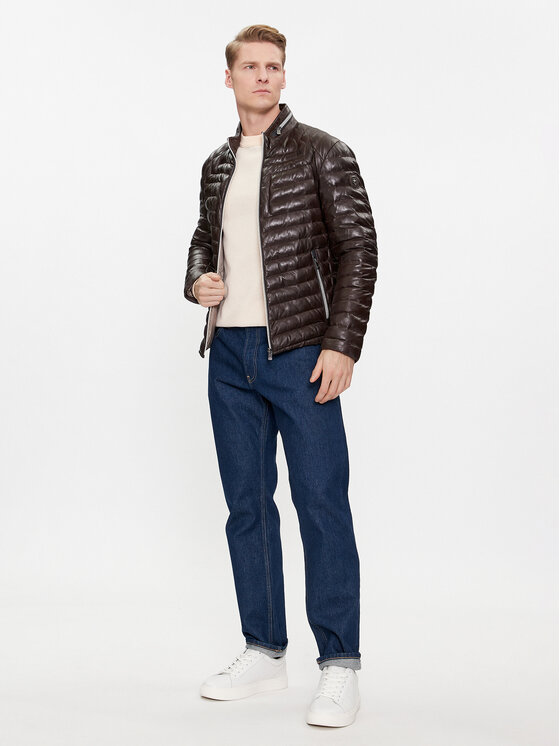 Milestone Milestone Geacă de piele Malik 991019 60215 Maro Regular Fit