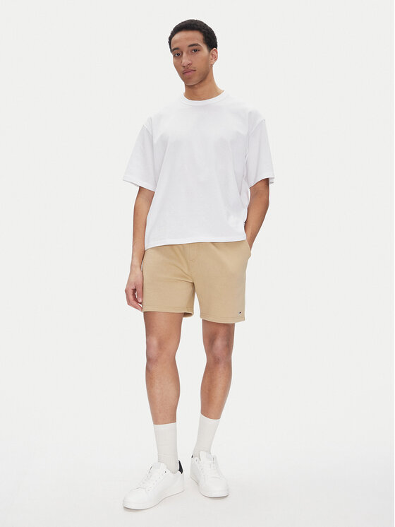 Tommy Jeans Tommy Jeans Športové kraťasy Flag Beach DM0DM21931 Béžová Regular Fit