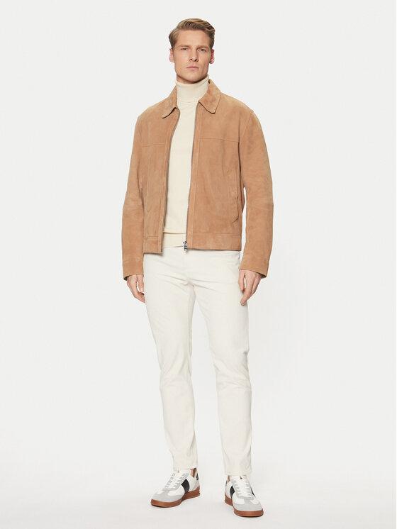 BOSS BOSS Текстилни панталони P-Delaware5 50527494 Екрю Slim Fit