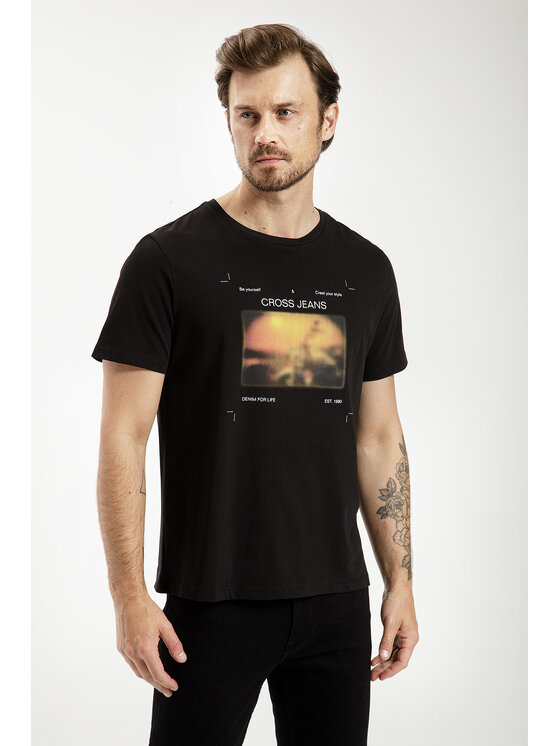 Cross Jeans Cross Jeans T-Shirt 15847-020 Czarny Regular Fit