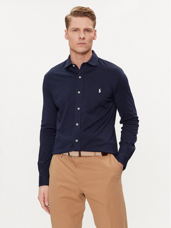 Polo Ralph Lauren Krekls 710899386003 Tumši zils Slim Fit