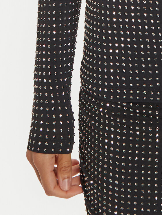 PINKO Pinko Bluză cu gât Koch 104453 A288 Negru Regular Fit