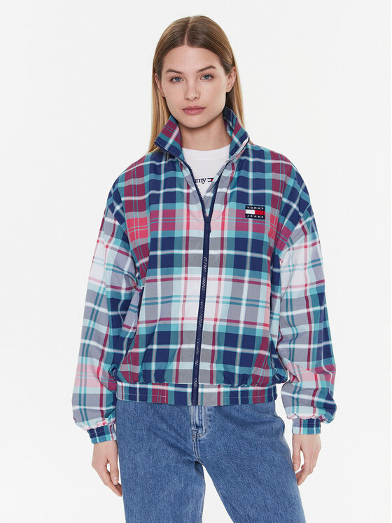 Tommy Jeans Geacă Tartan Track DW0DW14935 Colorat Regular Fit