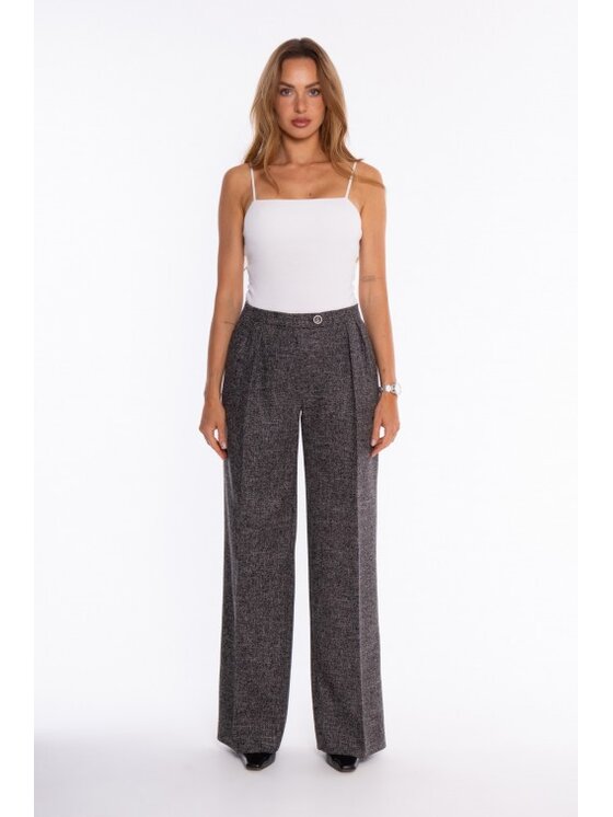 Made of Emotion Made of Emotion Spodnie materiałowe M930 Czarny Wide Leg