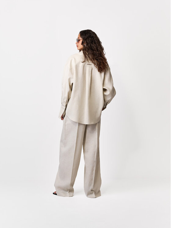 La Mania La Mania Košeľa NAMI Krémová Basic Fit