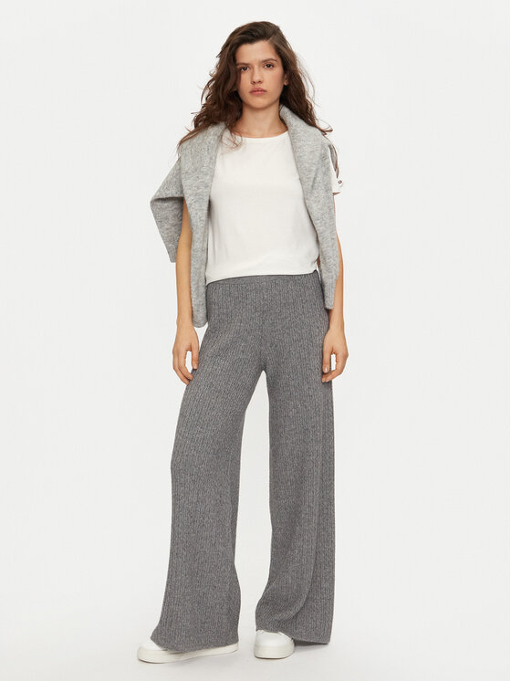 United Colors Of Benetton United Colors Of Benetton Pletene hlače 126WDF00S Siva Wide Leg