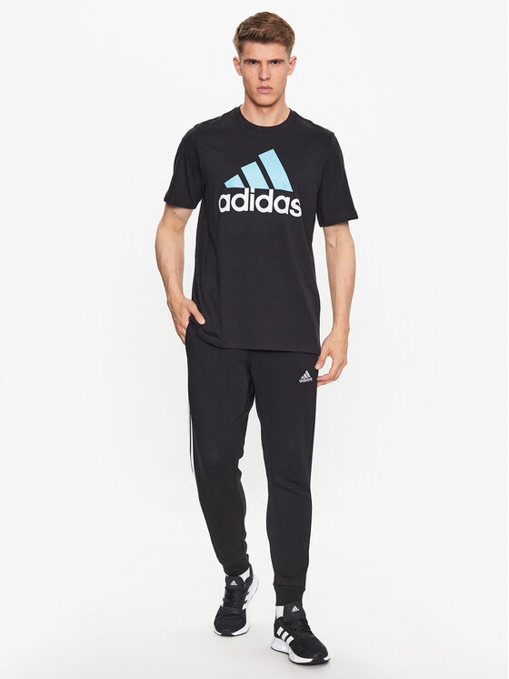 adidas adidas Tričko Essentials Single Jersey Big Logo T-Shirt IJ8582 Čierna Regular Fit