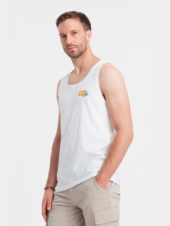 Ombre Ombre Tank top OM-TSTT-0191 Bílá Regular Fit