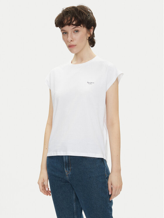 Pepe Jeans Pepe Jeans T-Shirt Blooma PL506030 Bílá Regular Fit