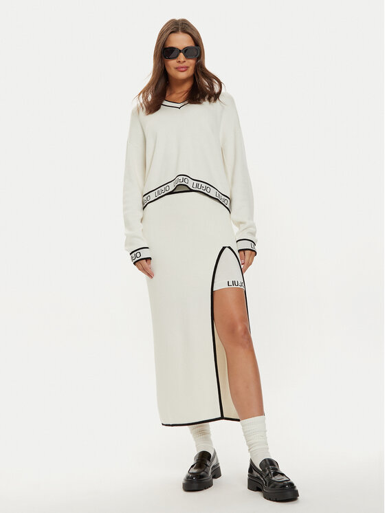 Liu Jo Sport Liu Jo Sport Midi szoknya TF4053 MS59L Ekru Regular Fit